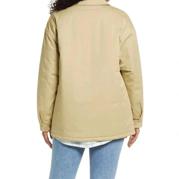 BP Nordstrom NWT Tan Grove Quilt Lined Button-up Shacket Shirt Jacket La… - Picture 2 of 11